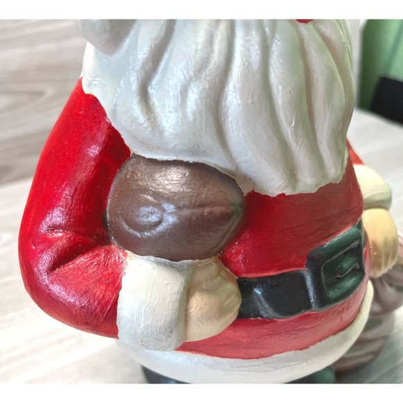 Vintage Christmas Figure Santa Toy Sack & Football Handpainted Ceramic Heavy - Picture 5 of 12